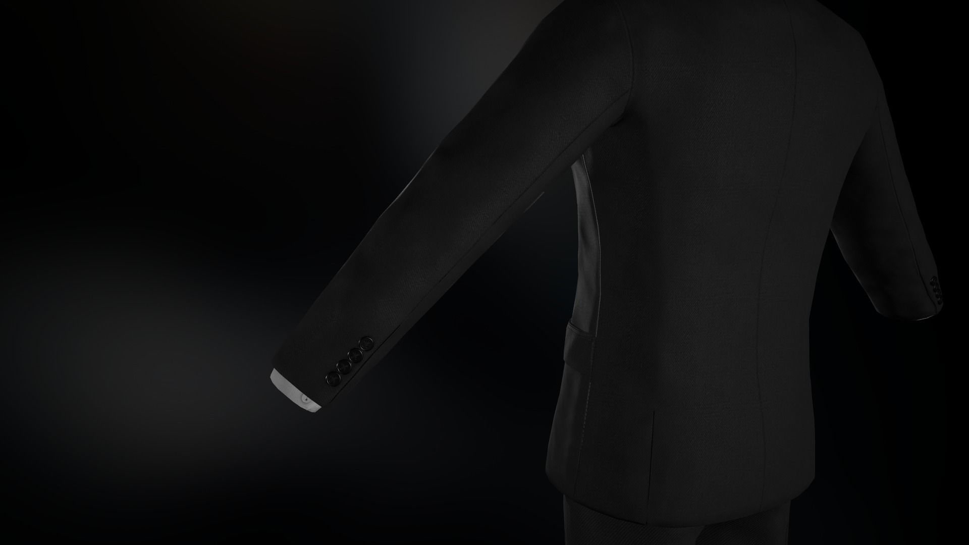 Black Suit With White Shirt Low-poly 3D model_10