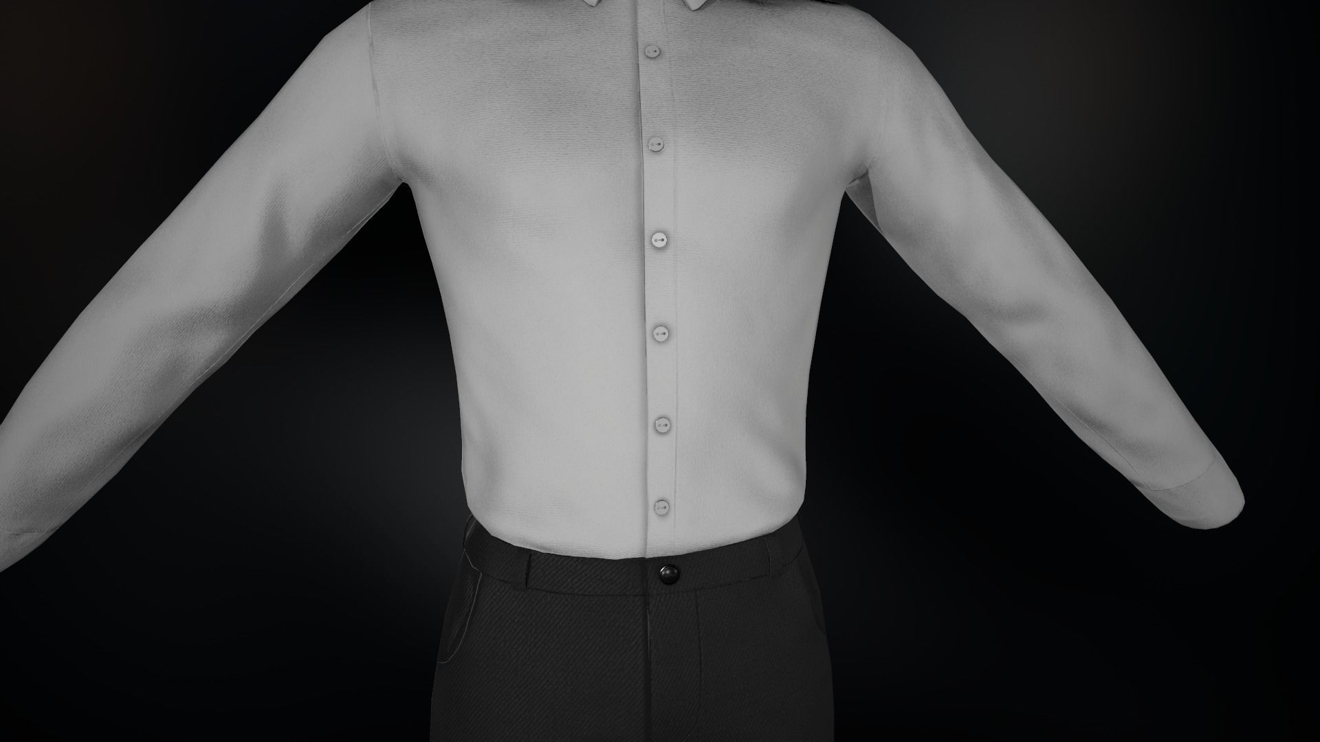 Black Suit With White Shirt Low-poly 3D model_19