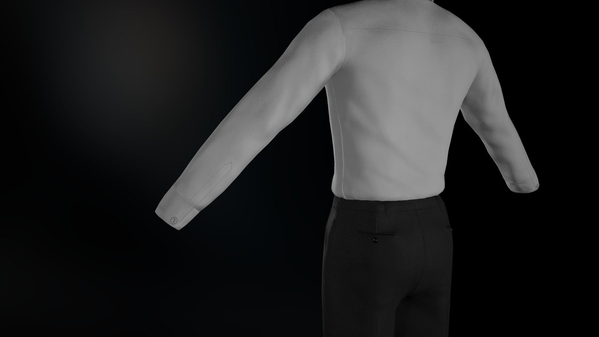 Black Suit With White Shirt Low-poly 3D model_20