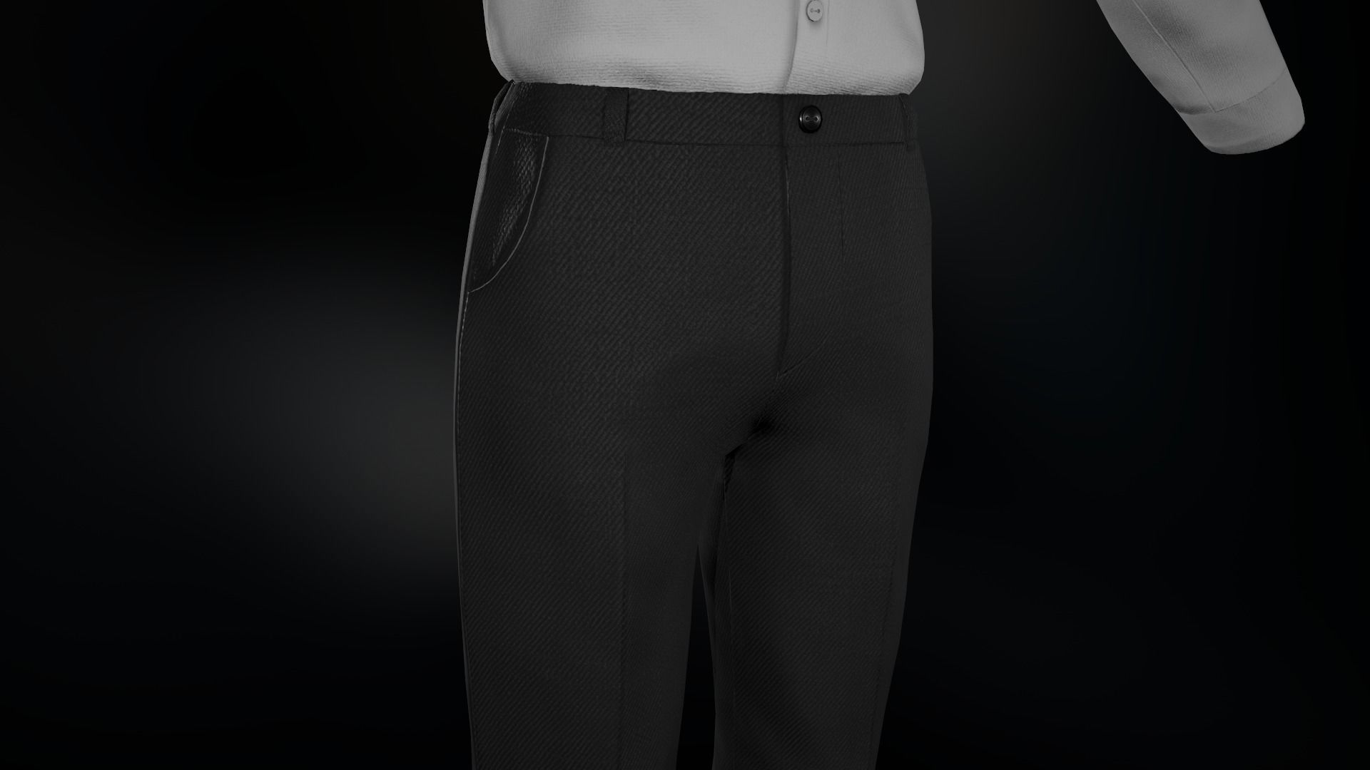 Black Suit With White Shirt Low-poly 3D model_22