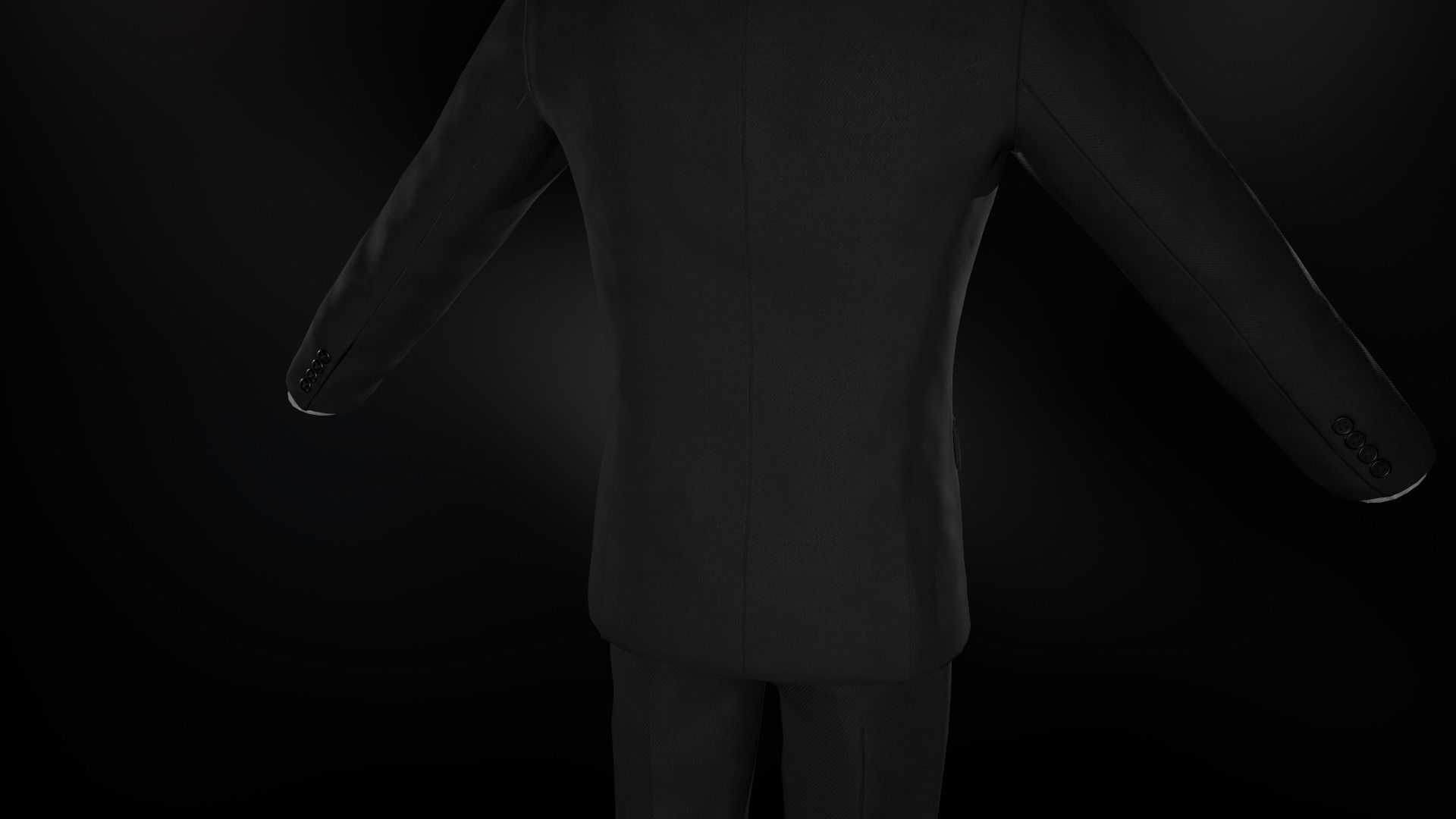 Black Suit With White Shirt Low-poly 3D model_13