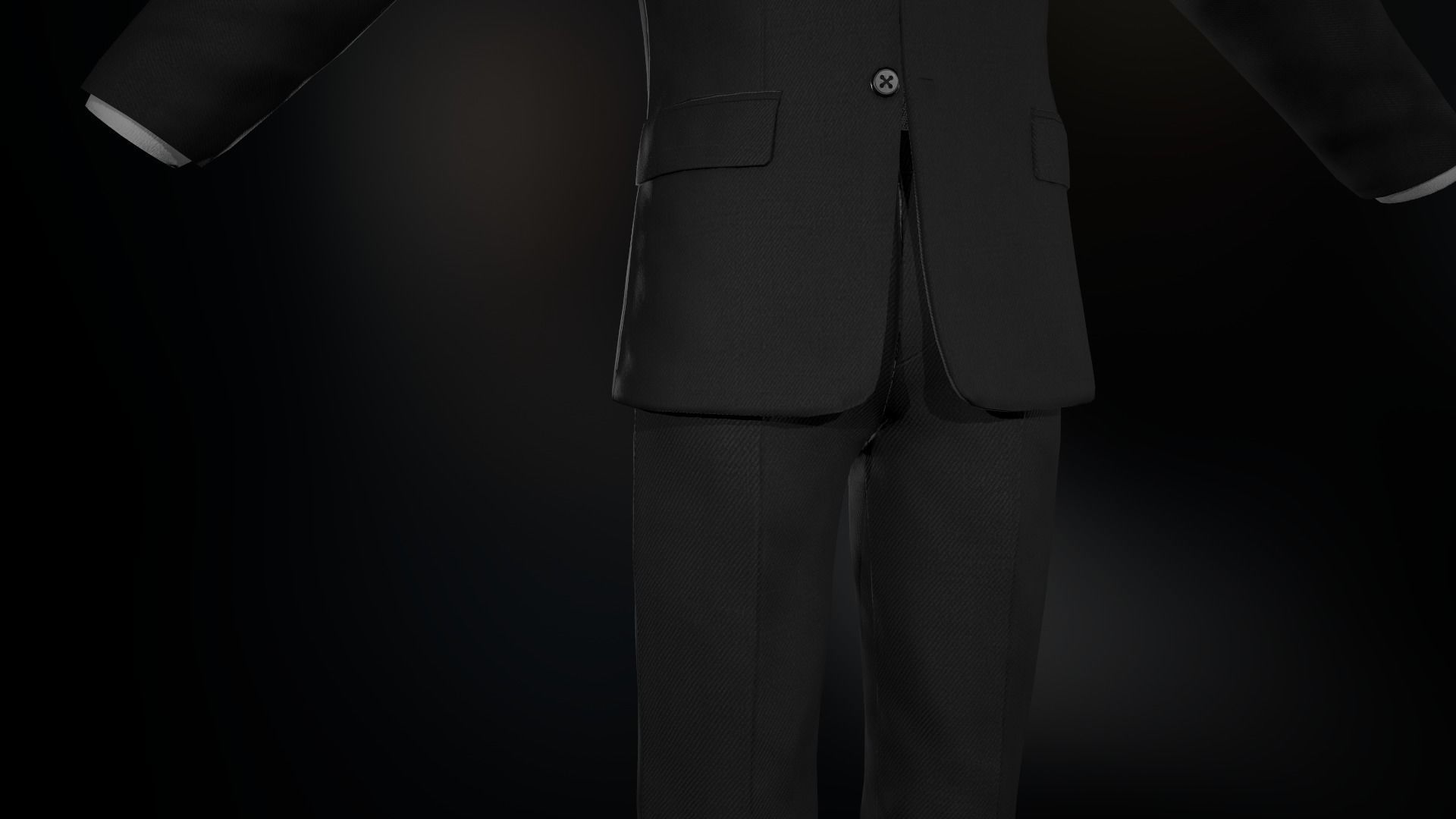 Black Suit With White Shirt Low-poly 3D model_11