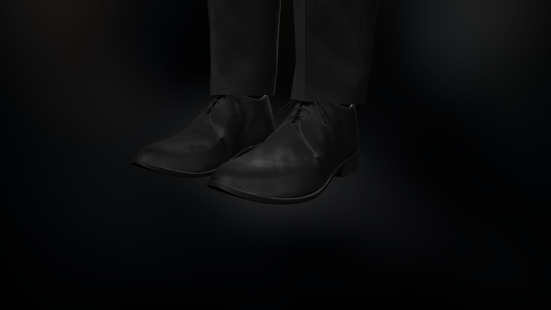 Black Suit With White Shirt Low-poly 3D model_15