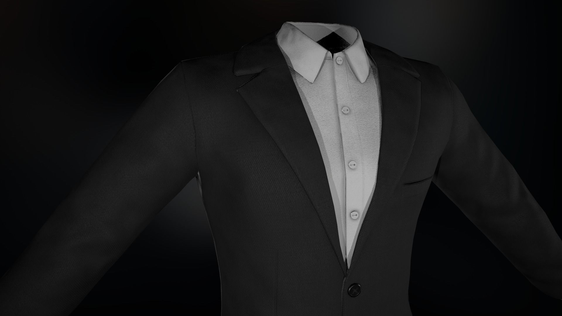 Black Suit With White Shirt Low-poly 3D model_12