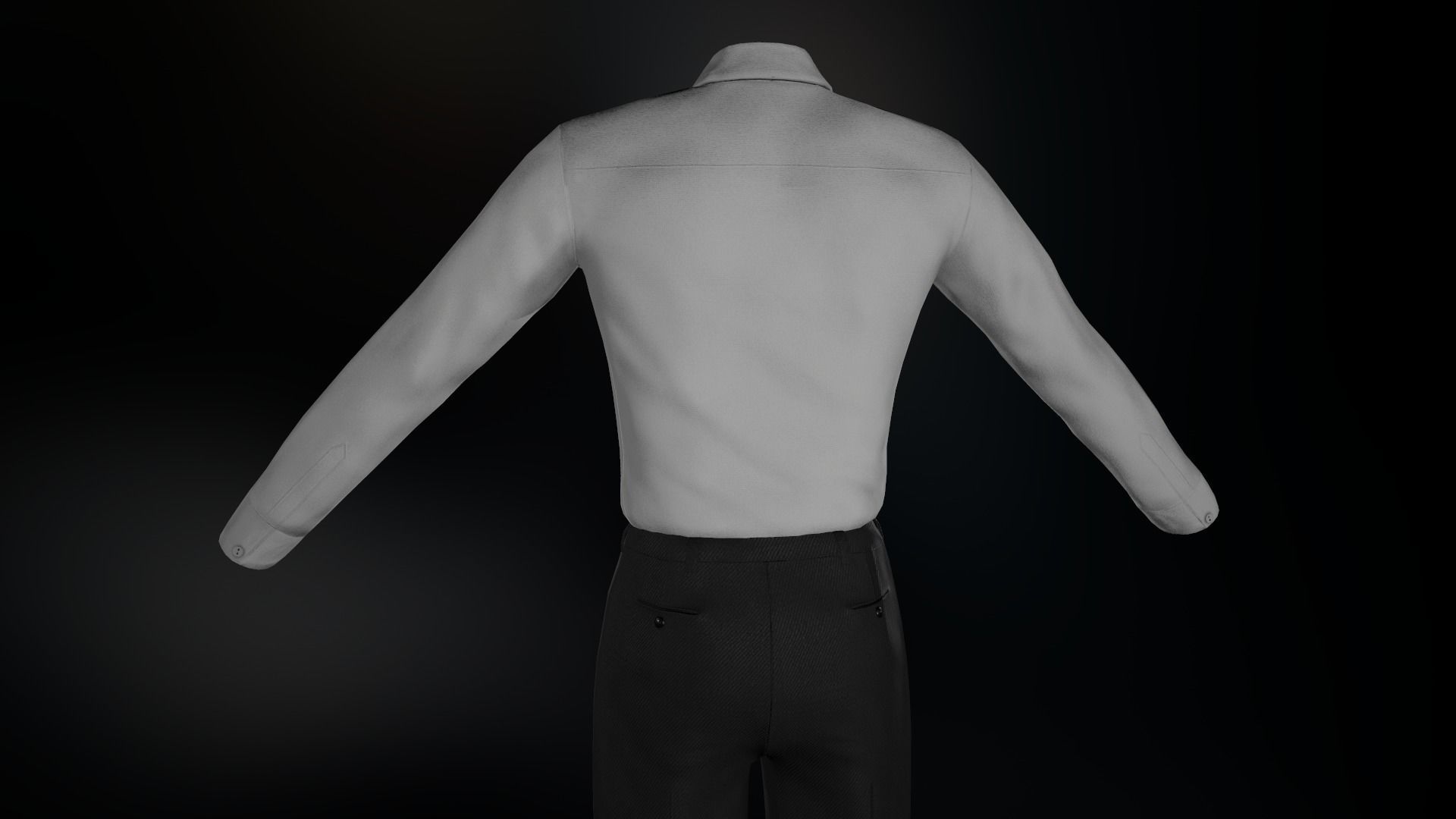 Black Suit With White Shirt Low-poly 3D model_21