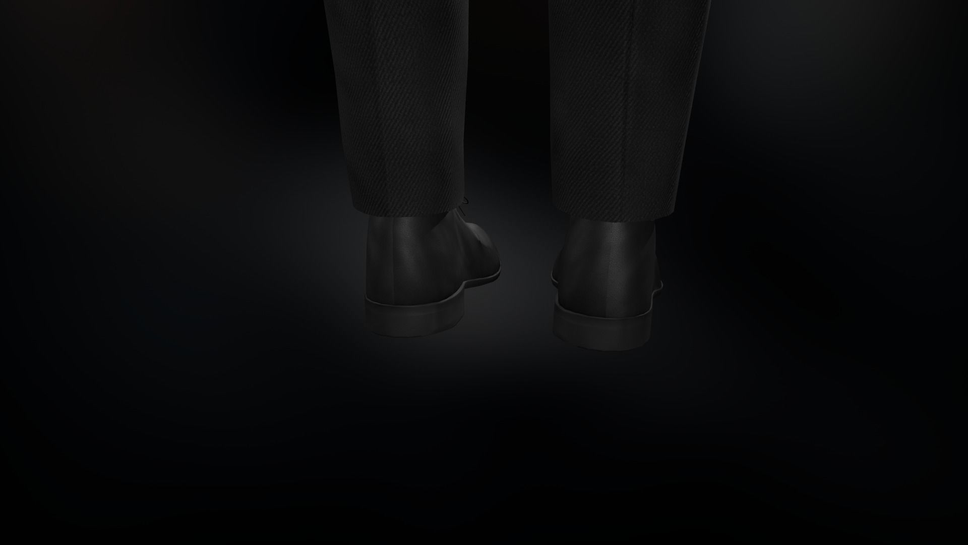 Black Suit With White Shirt Low-poly 3D model_16