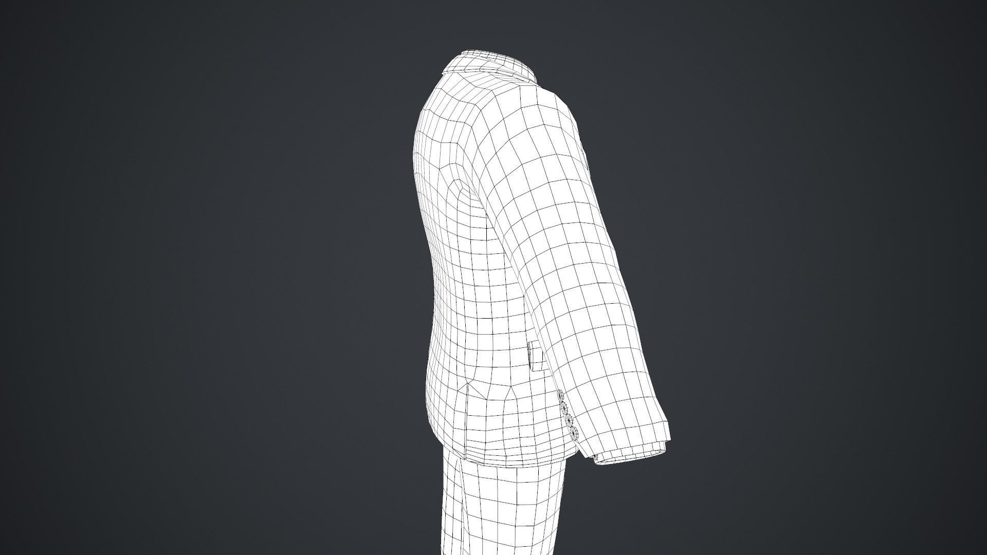 Black Suit With White Shirt Low-poly 3D model_29