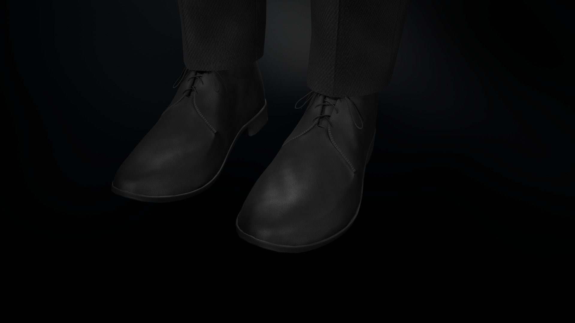 Black Suit With White Shirt Low-poly 3D model_17