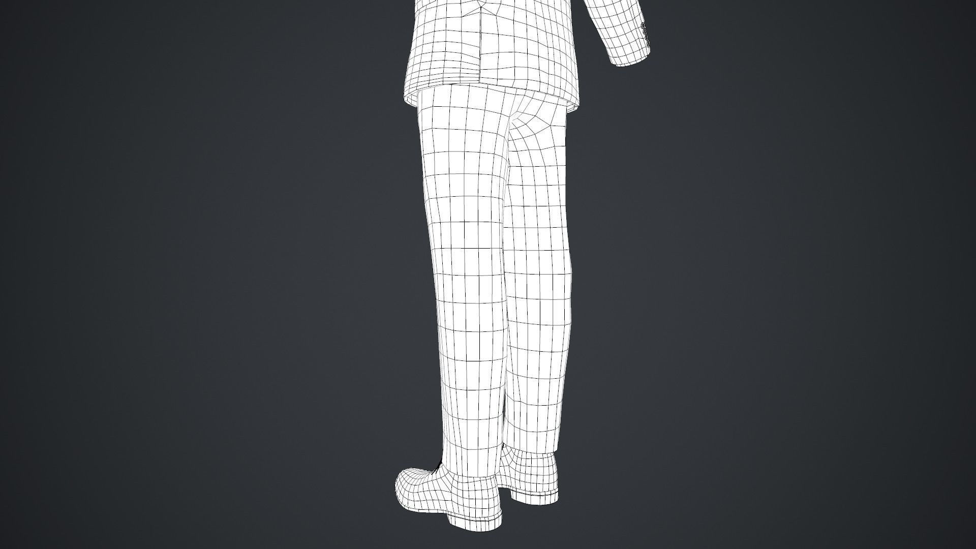 Black Suit With White Shirt Low-poly 3D model_32
