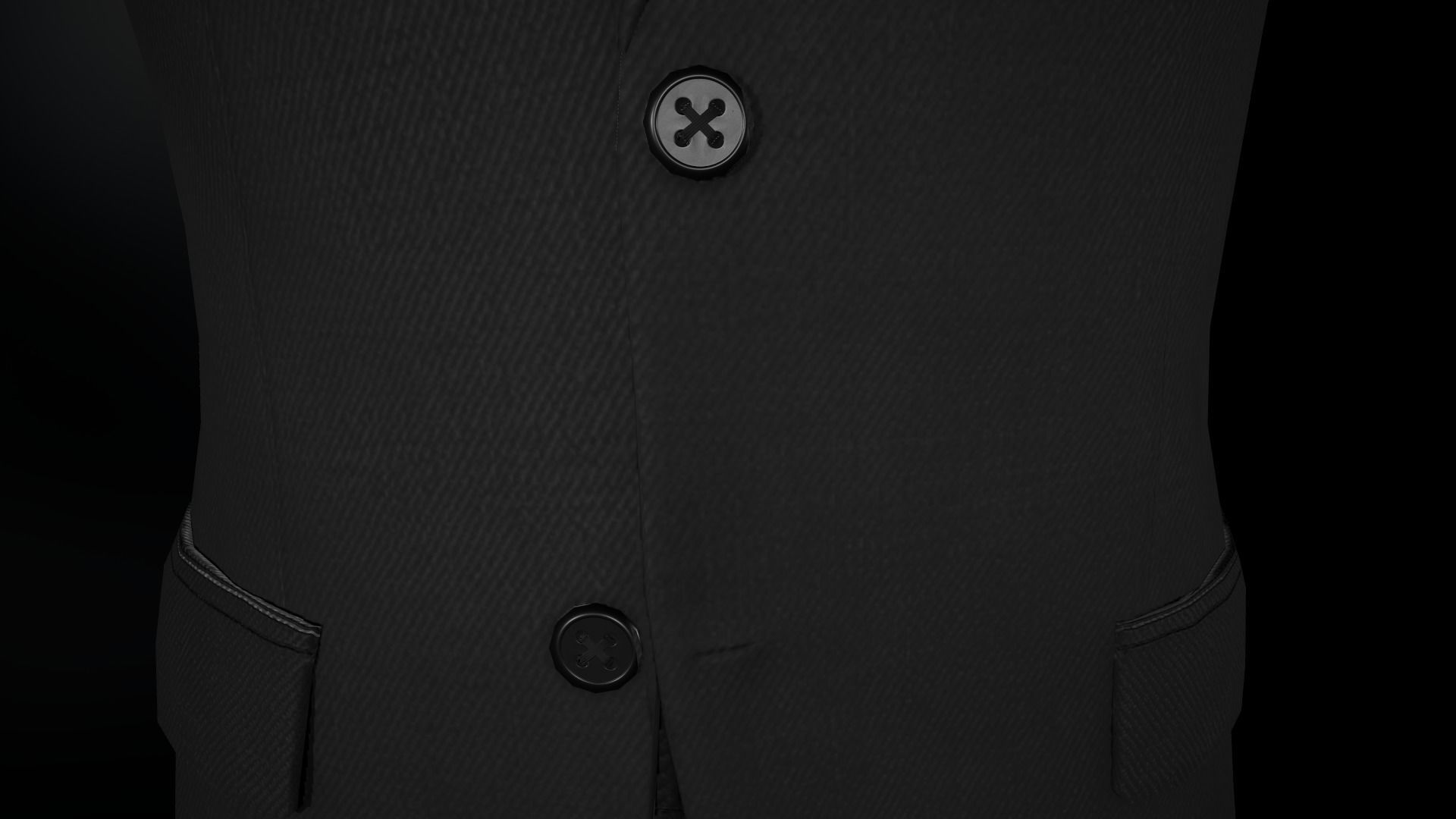 Black Suit With White Shirt Low-poly 3D model_9