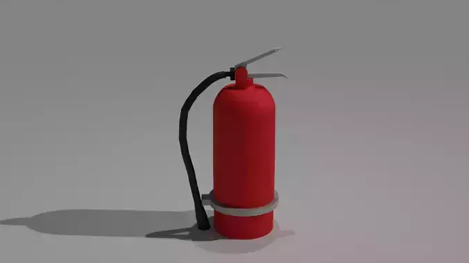 Low-poly fire extinguisher 3D model