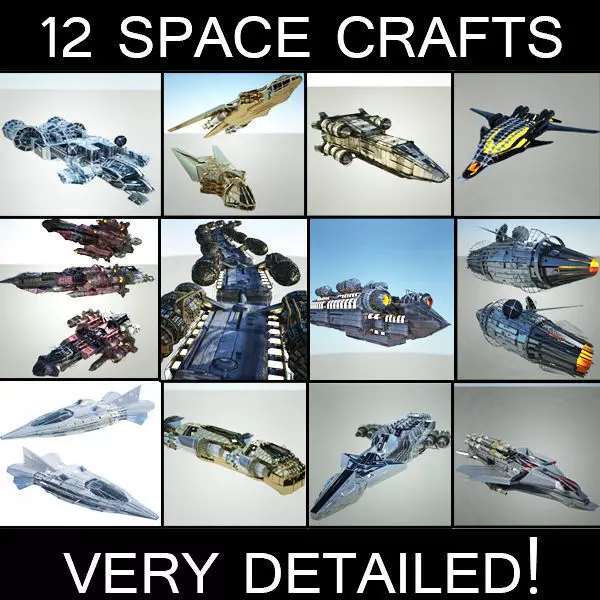 Space Ship Collection - 12 Ships 3D model