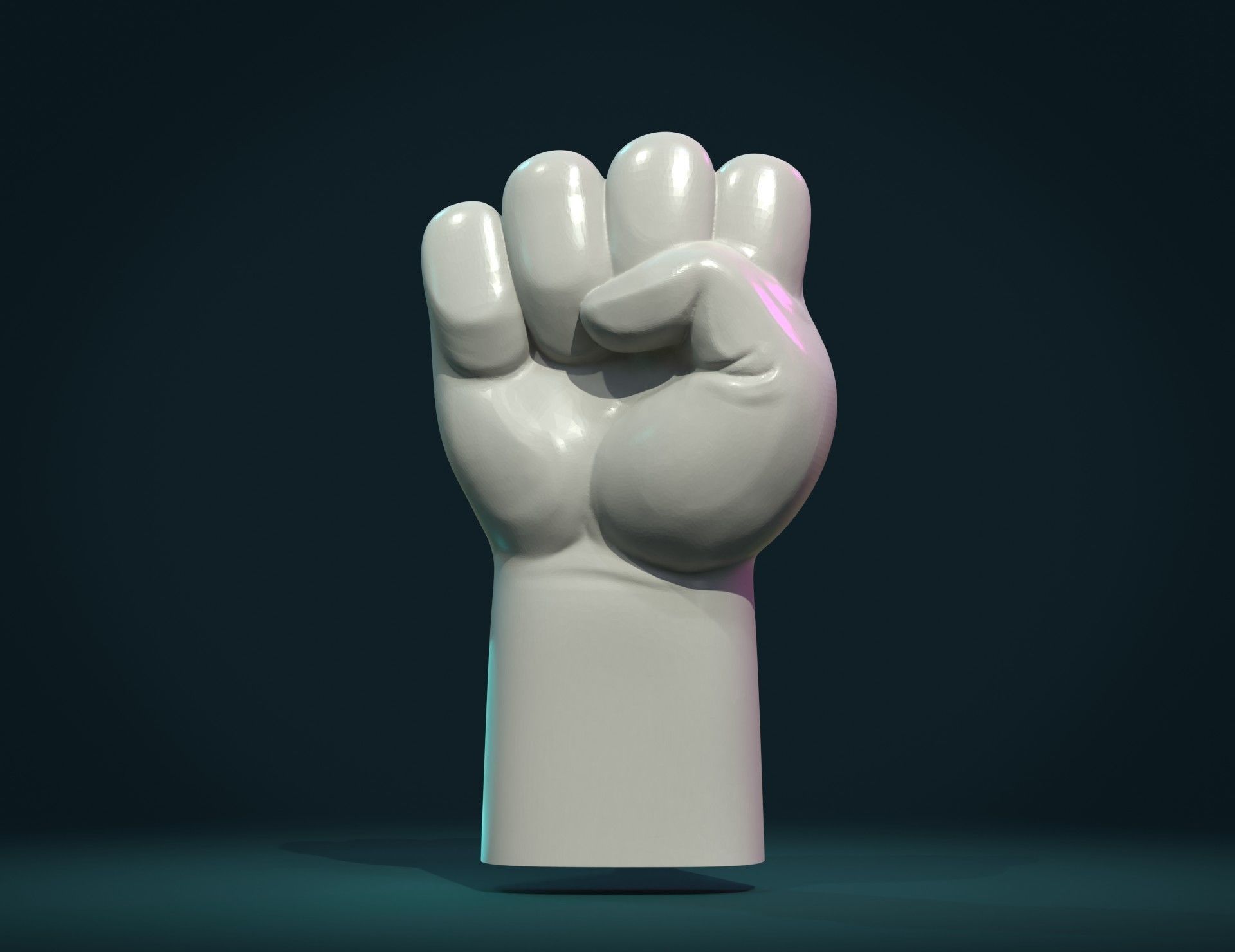 Fist Hand Relief 3D print model_6