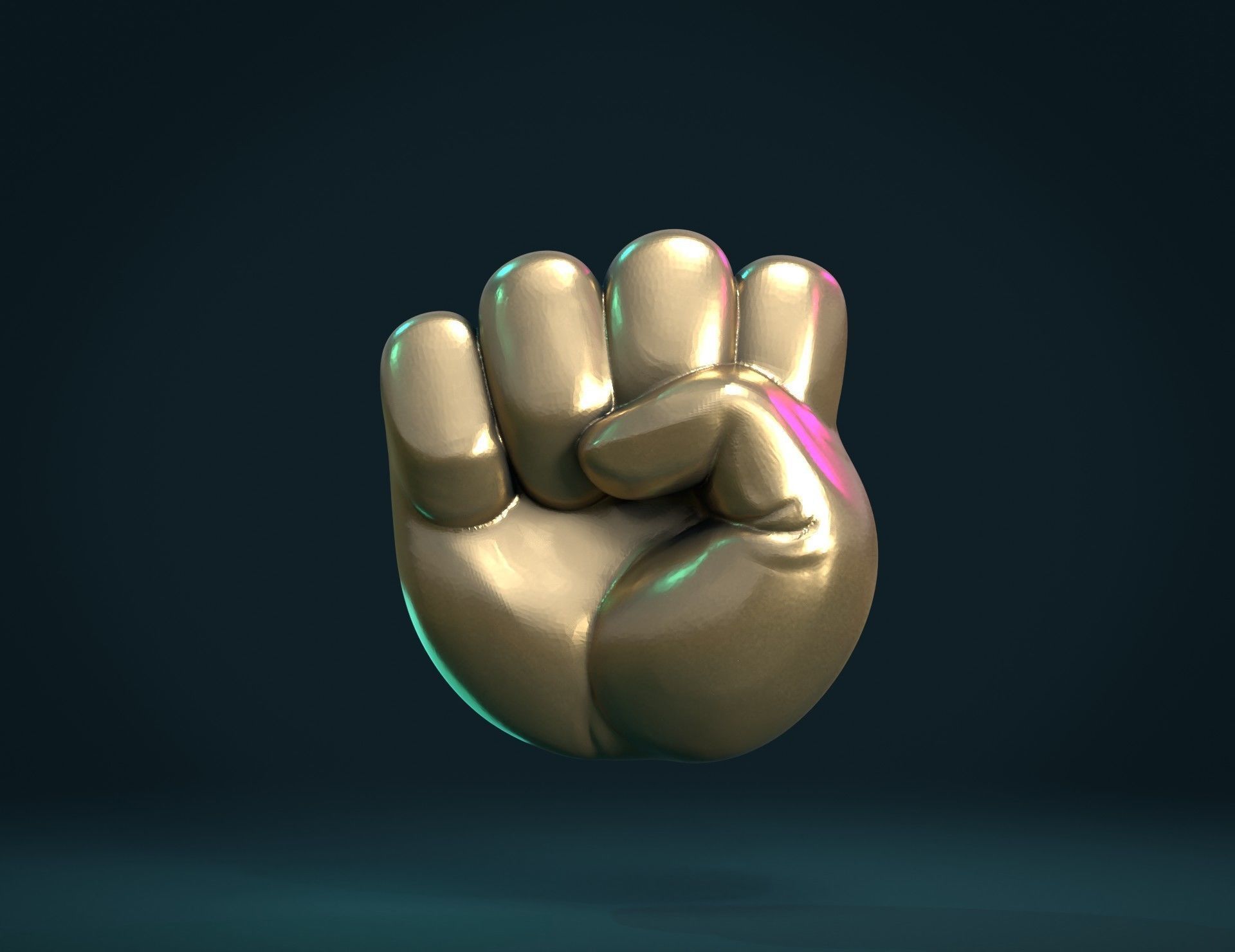 Fist Hand Relief 3D print model_5