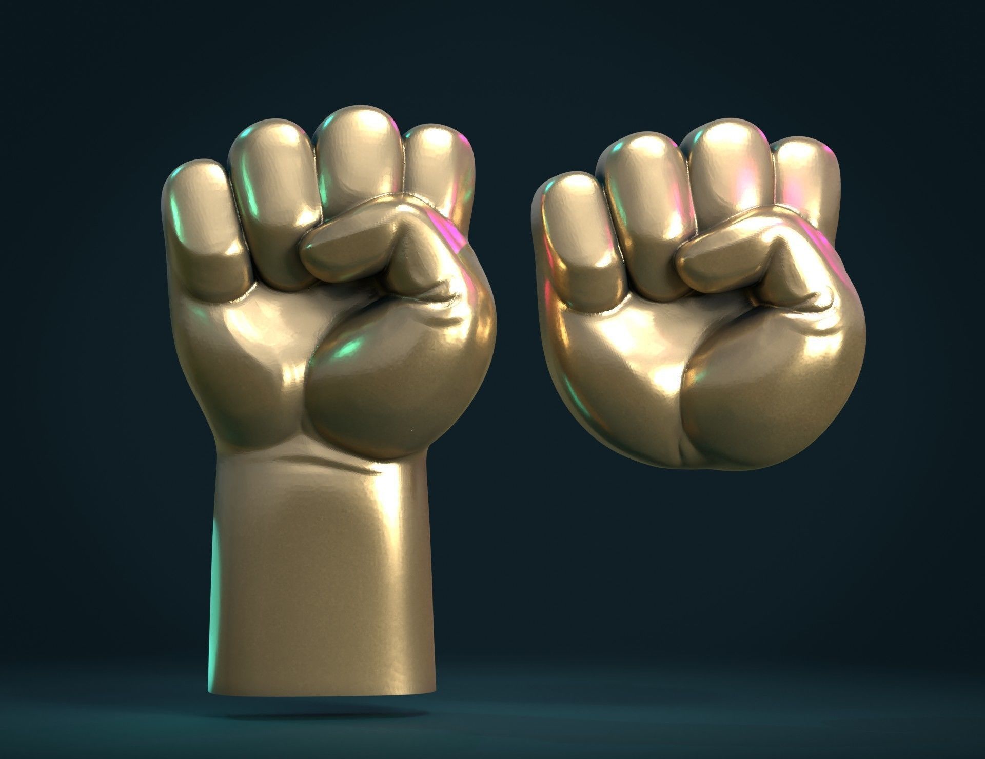 Fist Hand Relief 3D print model_4