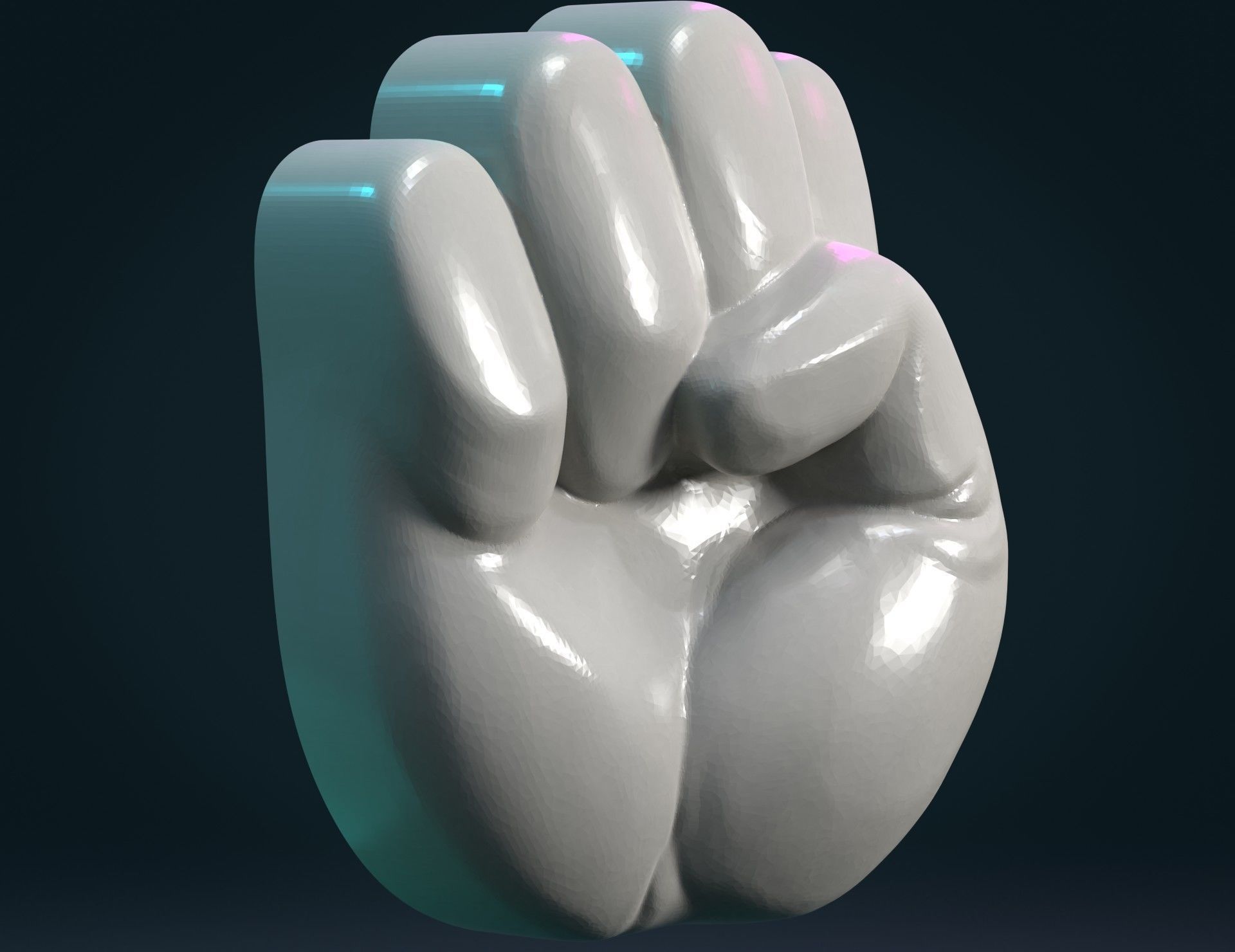 Fist Hand Relief 3D print model_8