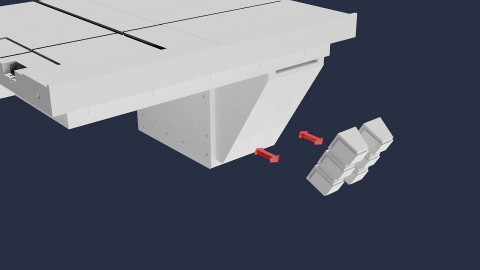 Set4 - Macross SDF1 Prometheus Hangar elevator-right Flight Deck 3D print model_17