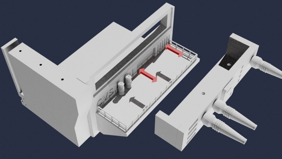 Set4 - Macross SDF1 Prometheus Hangar elevator-right Flight Deck 3D print model_19