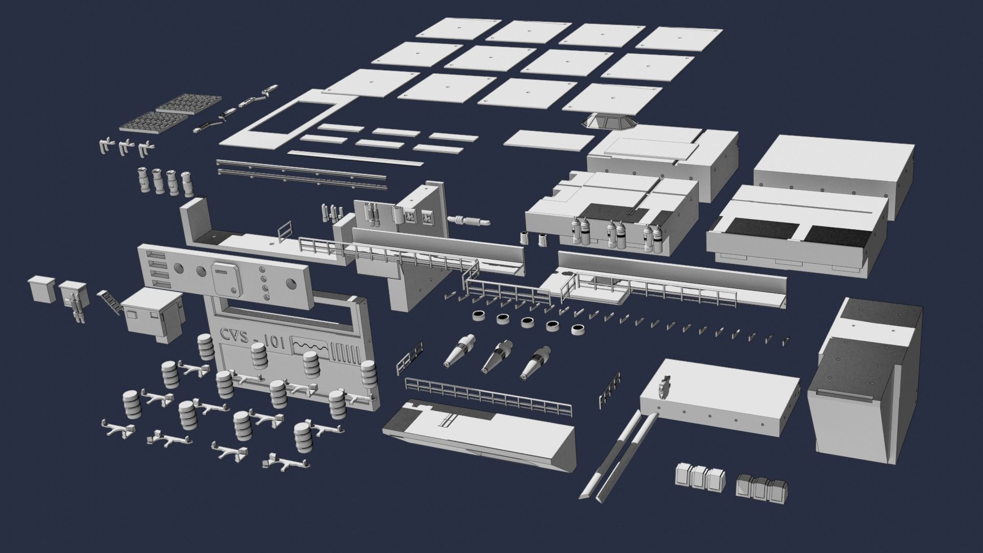 Set4 - Macross SDF1 Prometheus Hangar elevator-right Flight Deck 3D print model_7
