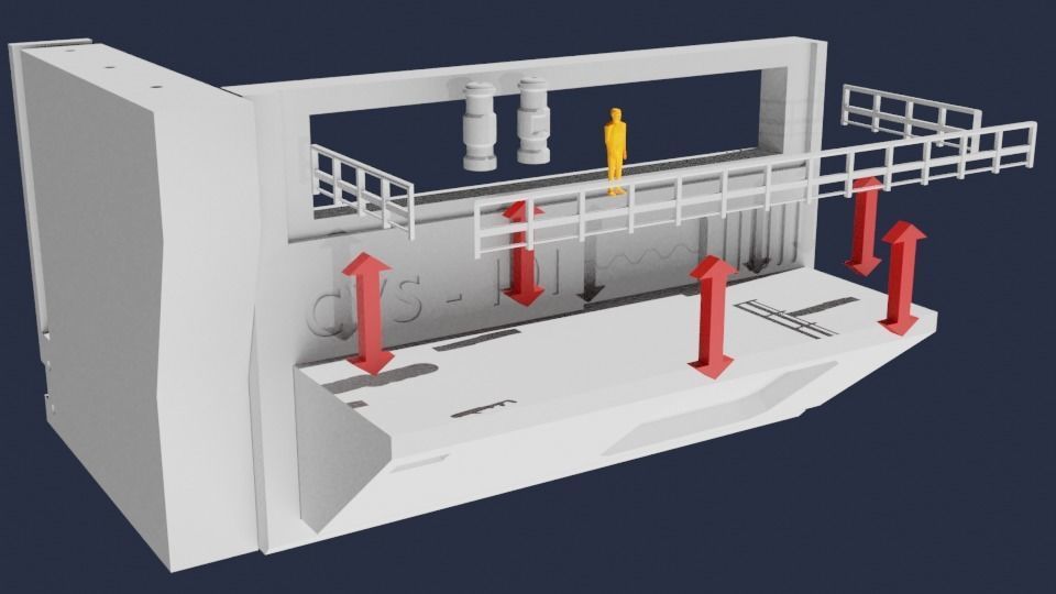 Set4 - Macross SDF1 Prometheus Hangar elevator-right Flight Deck 3D print model_18