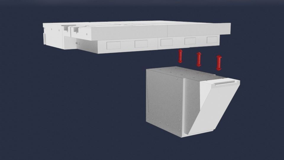 Set4 - Macross SDF1 Prometheus Hangar elevator-right Flight Deck 3D print model_11