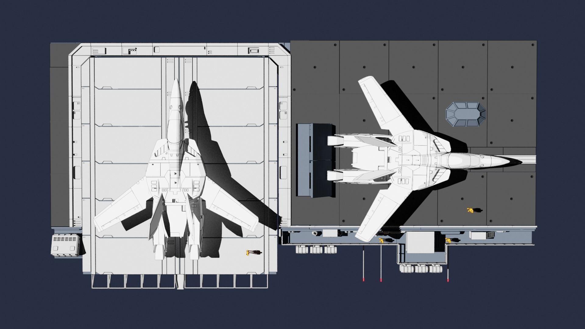 Set4 - Macross SDF1 Prometheus Hangar elevator-right Flight Deck 3D print model_5
