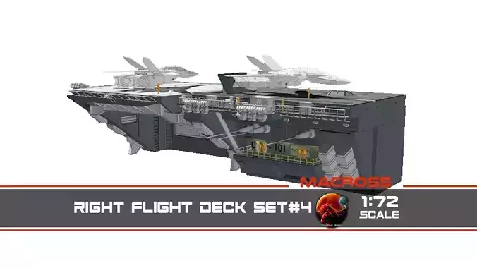 Set4 - Macross SDF1 Prometheus Hangar elevator-right Flight Deck 3D print model
