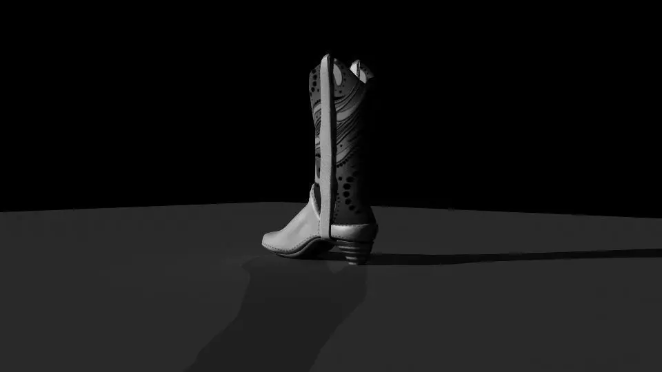 Sexy Cowgirl Boot Low-poly 3D model_0