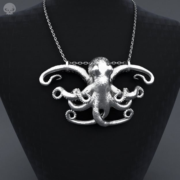 Octopus Pendant  3D print model_9