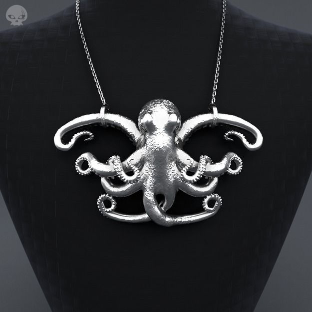 Octopus Pendant  3D print model_6
