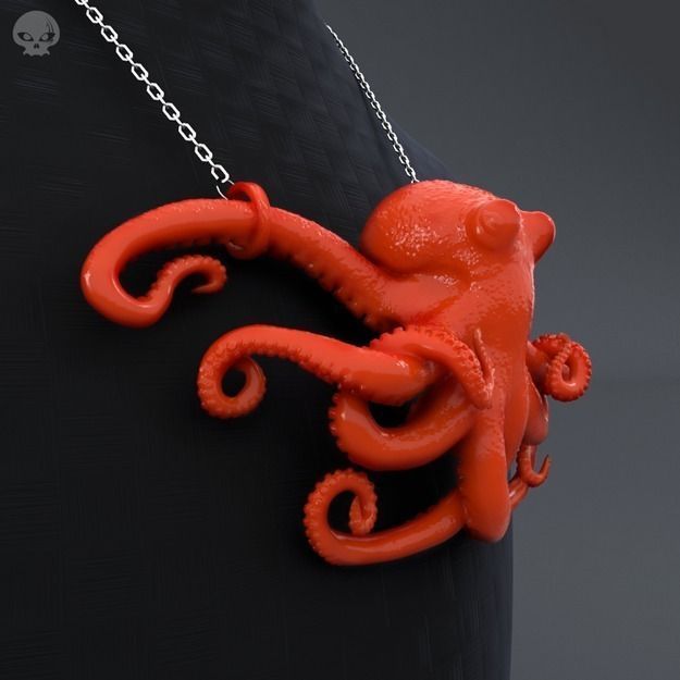 Octopus Pendant  3D print model_8