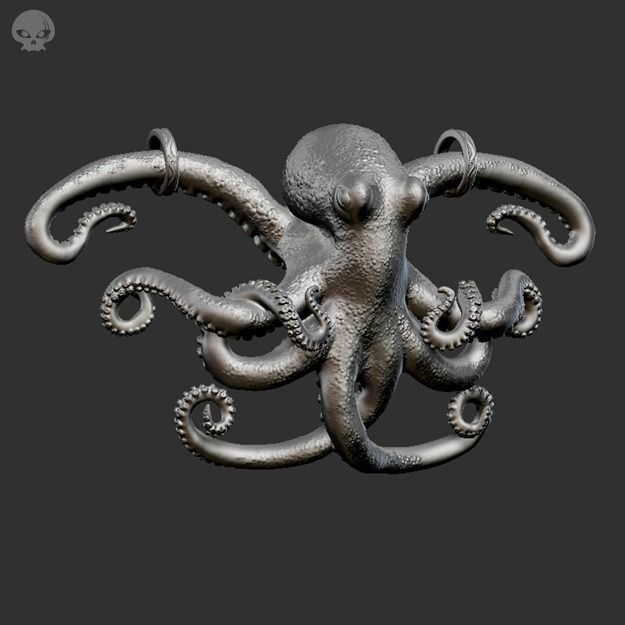 Octopus Pendant  3D print model_2