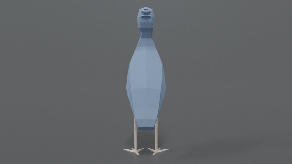 Low Poly Cartoon Shoebill Stork Low-poly 3D model_3