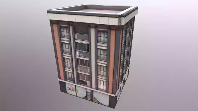 Architectural Building-5 Free low-poly 3D model