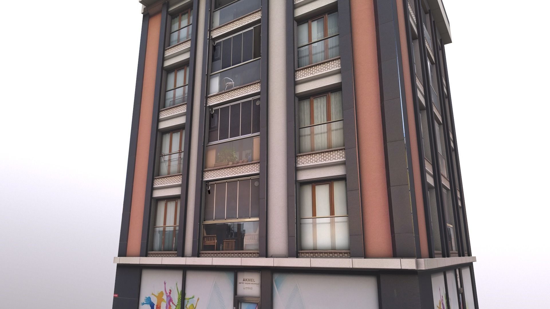 Architectural Building-5 Free low-poly 3D model_3