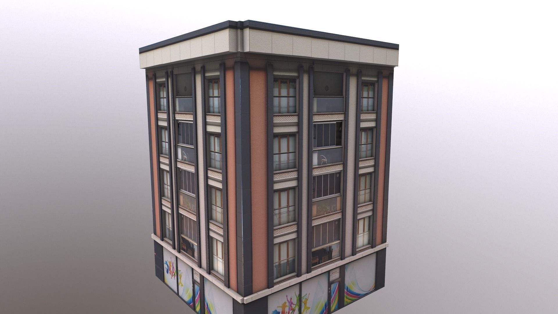 Architectural Building-5 Free low-poly 3D model_14