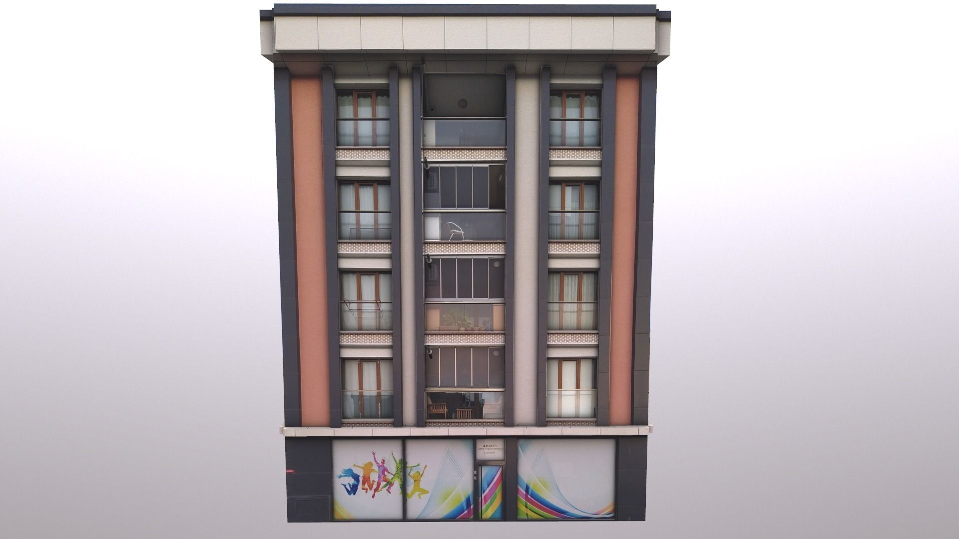 Architectural Building-5 Free low-poly 3D model_2