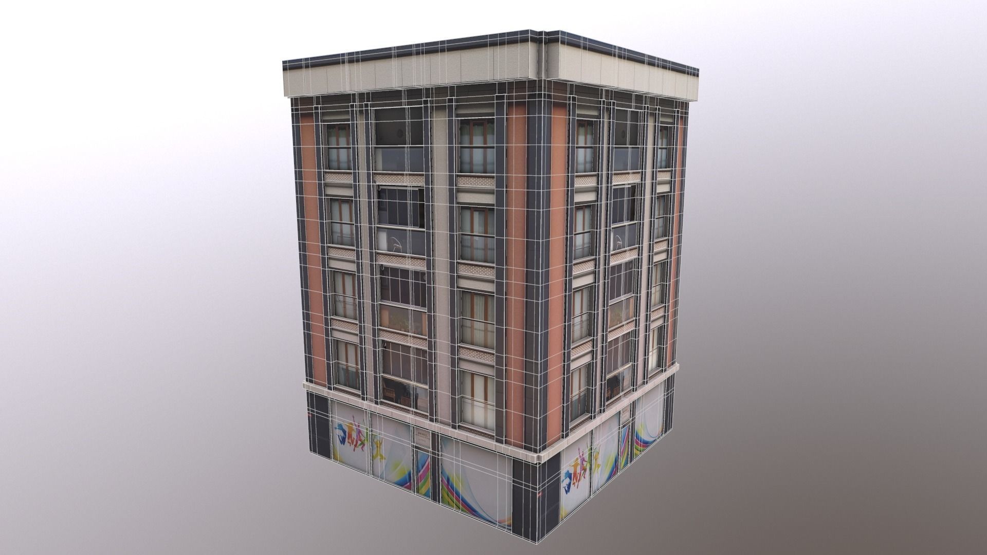 Architectural Building-5 Free low-poly 3D model_11