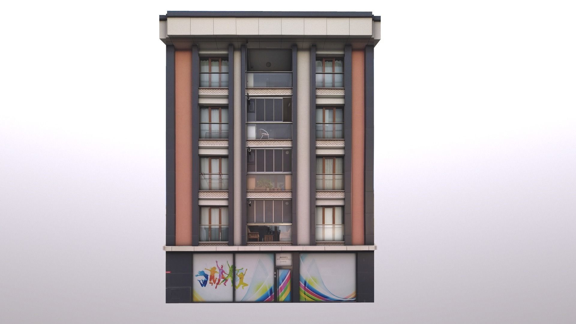 Architectural Building-5 Free low-poly 3D model_7