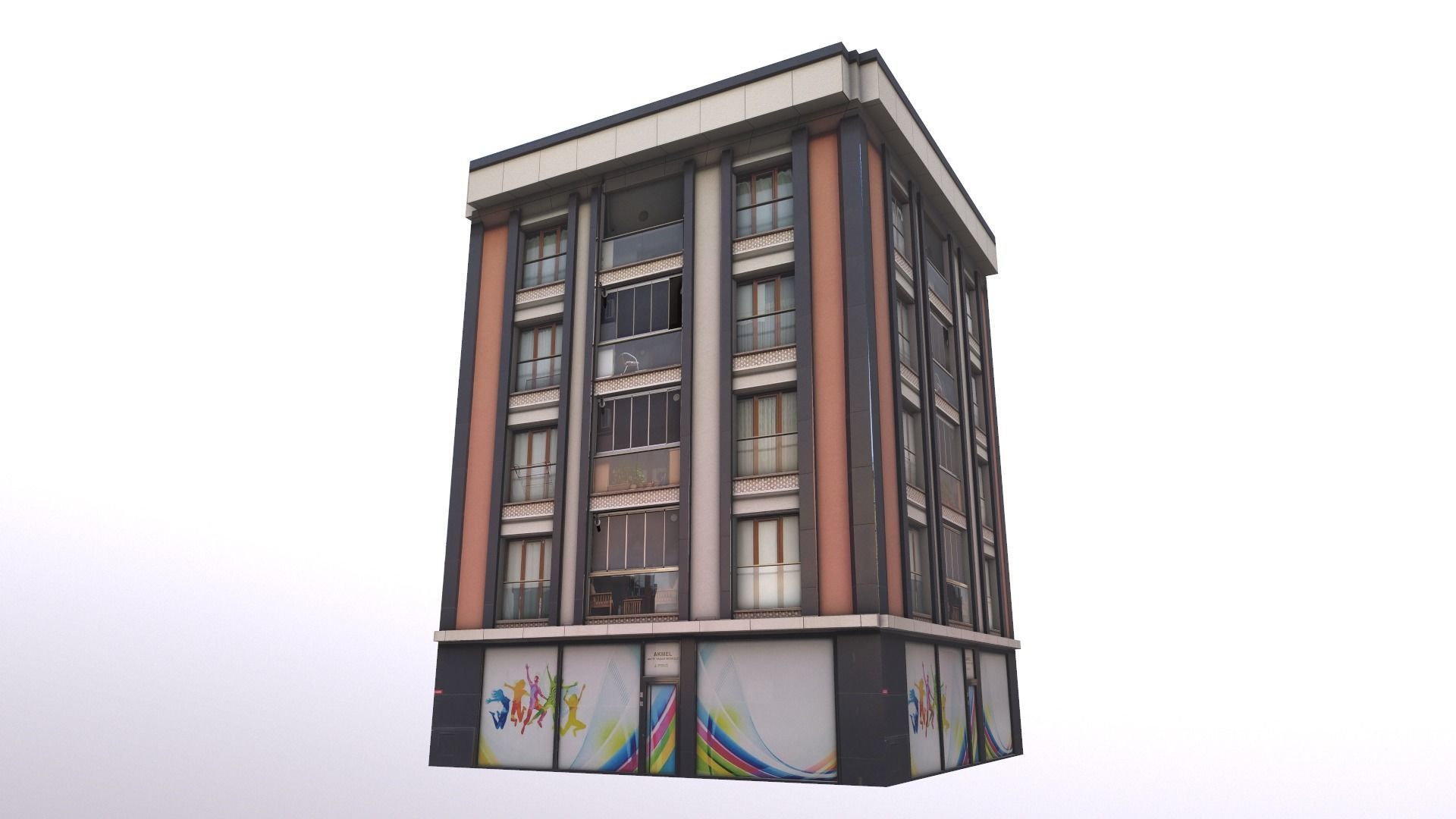 Architectural Building-5 Free low-poly 3D model_10