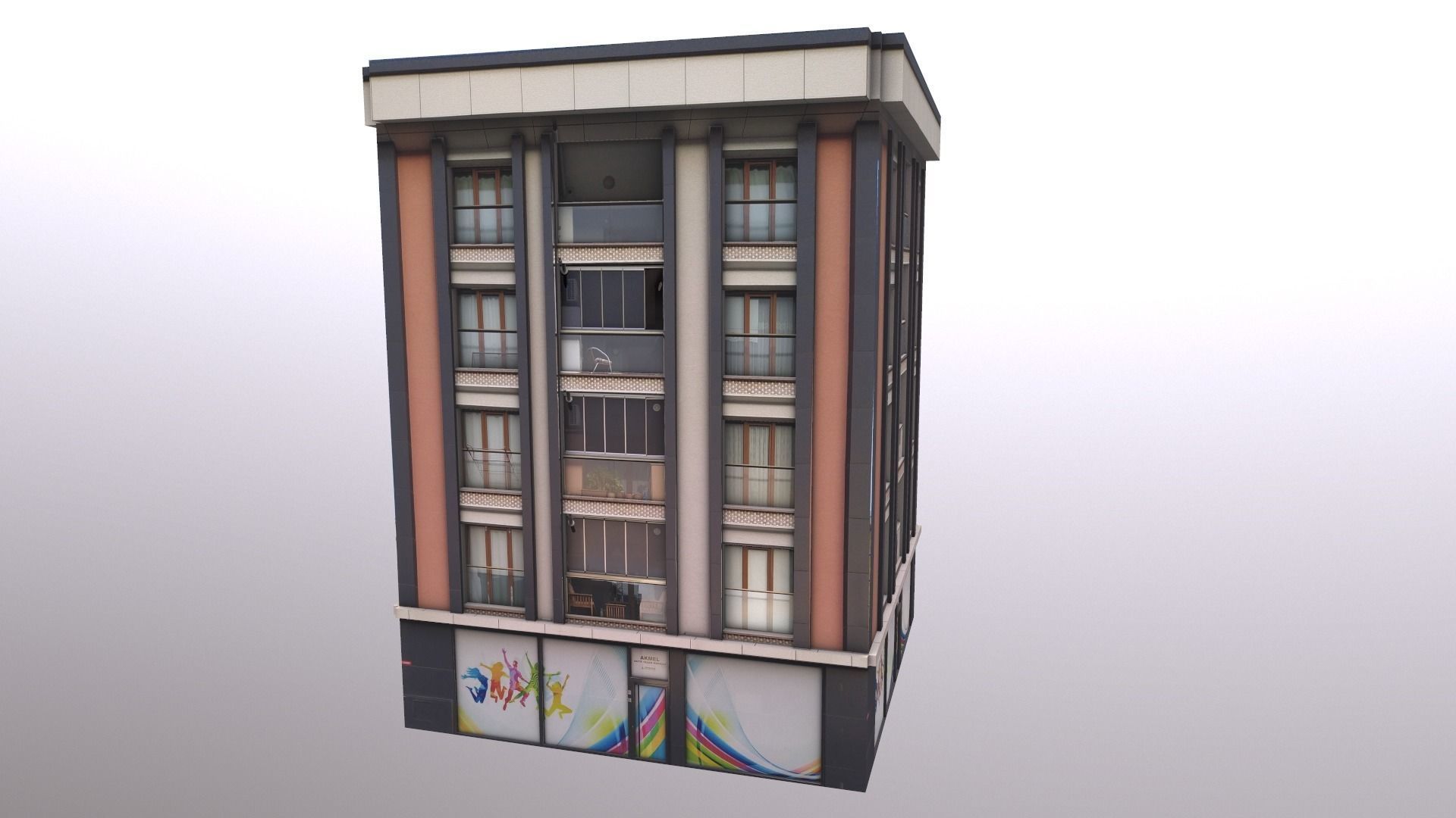 Architectural Building-5 Free low-poly 3D model_9