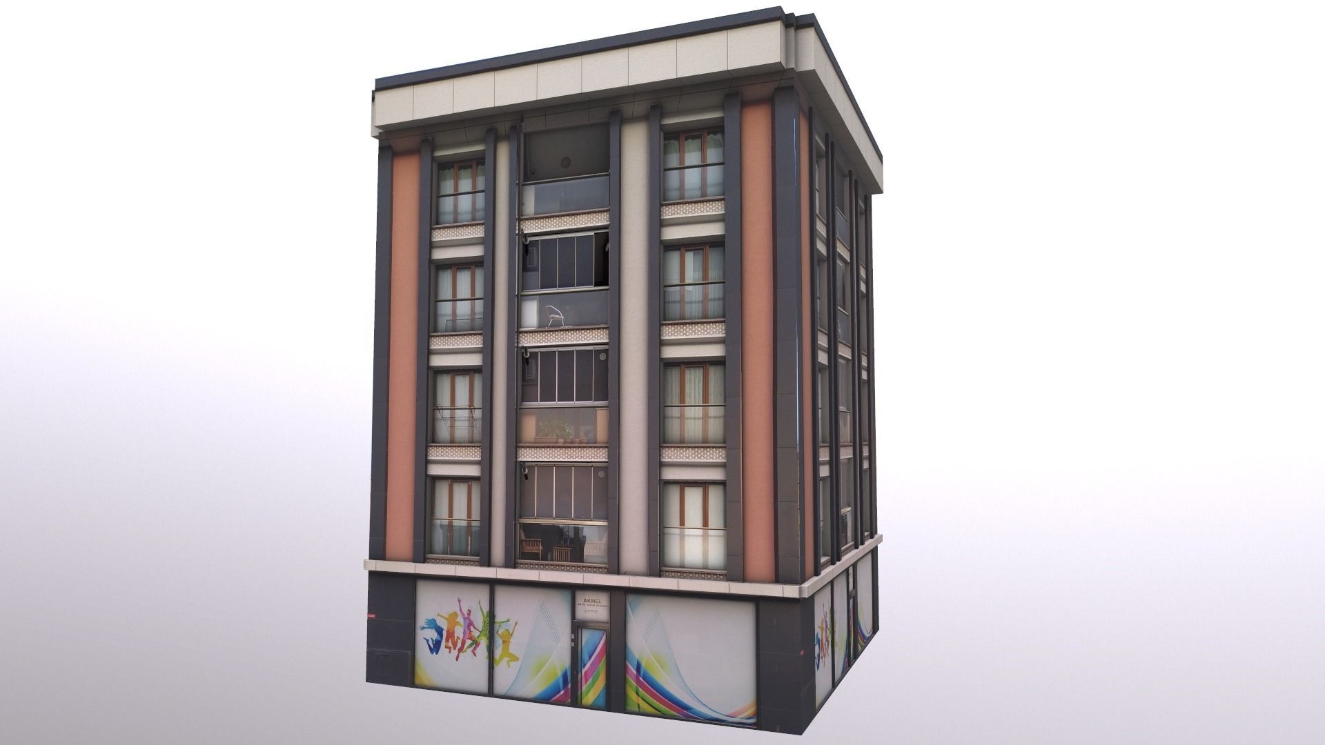 Architectural Building-5 Free low-poly 3D model_4