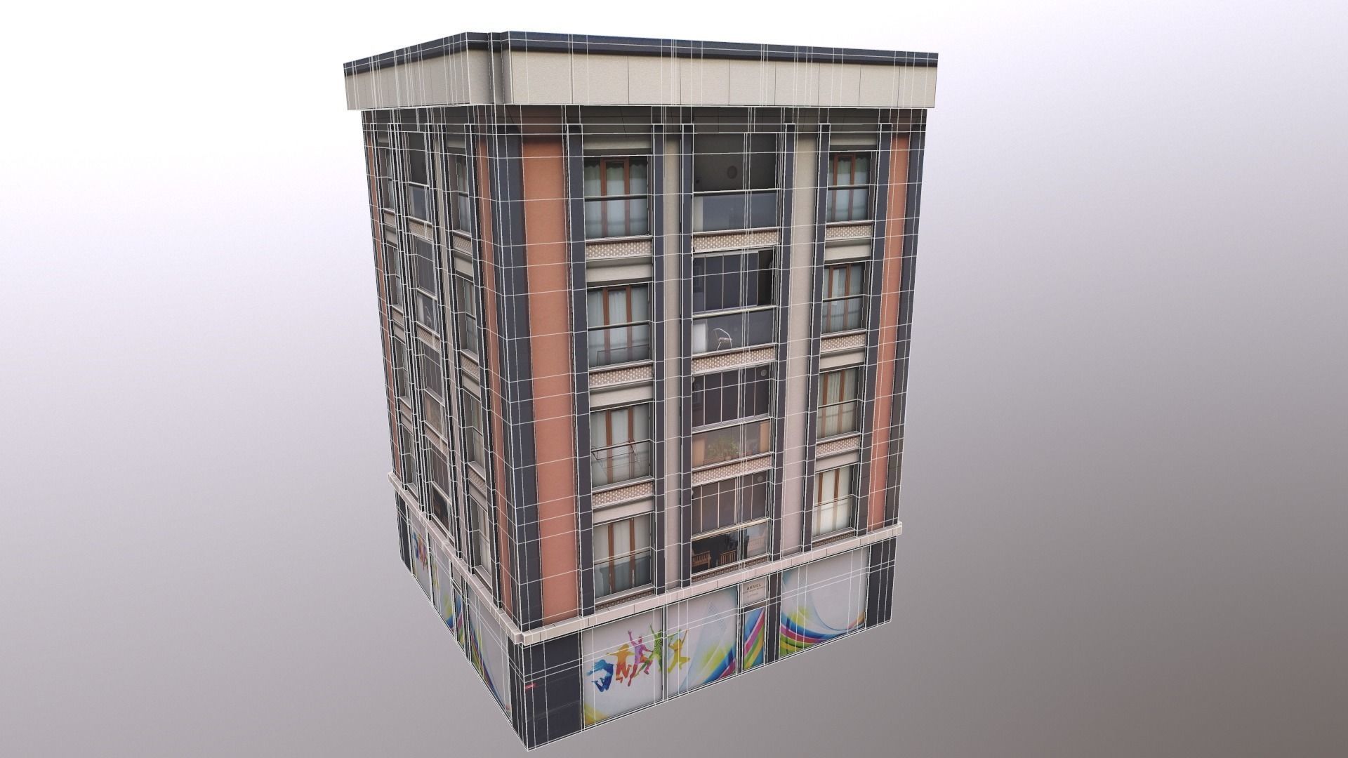 Architectural Building-5 Free low-poly 3D model_1
