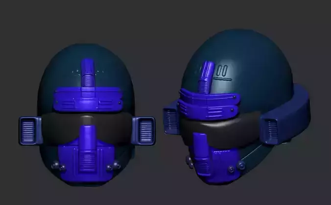 helmet high poly sculpt 3d printable 