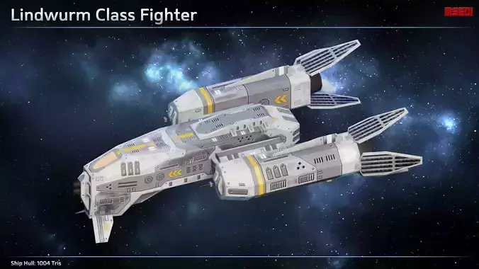 Spaceship Fighters  Scouts Low-poly 3D model