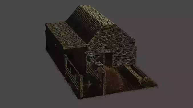 Stable stone house Free 3D model
