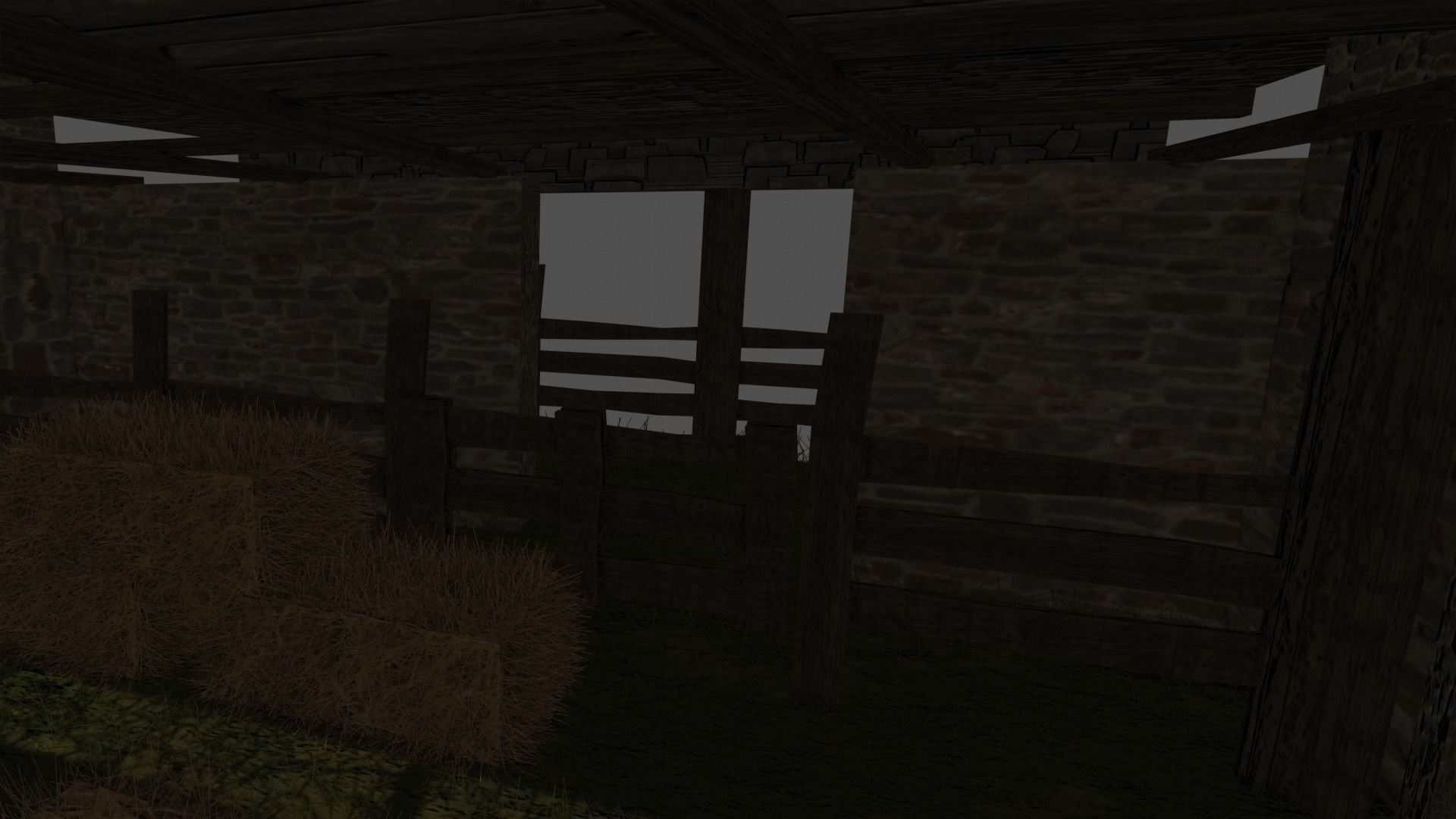 Stable stone house Free 3D model_4