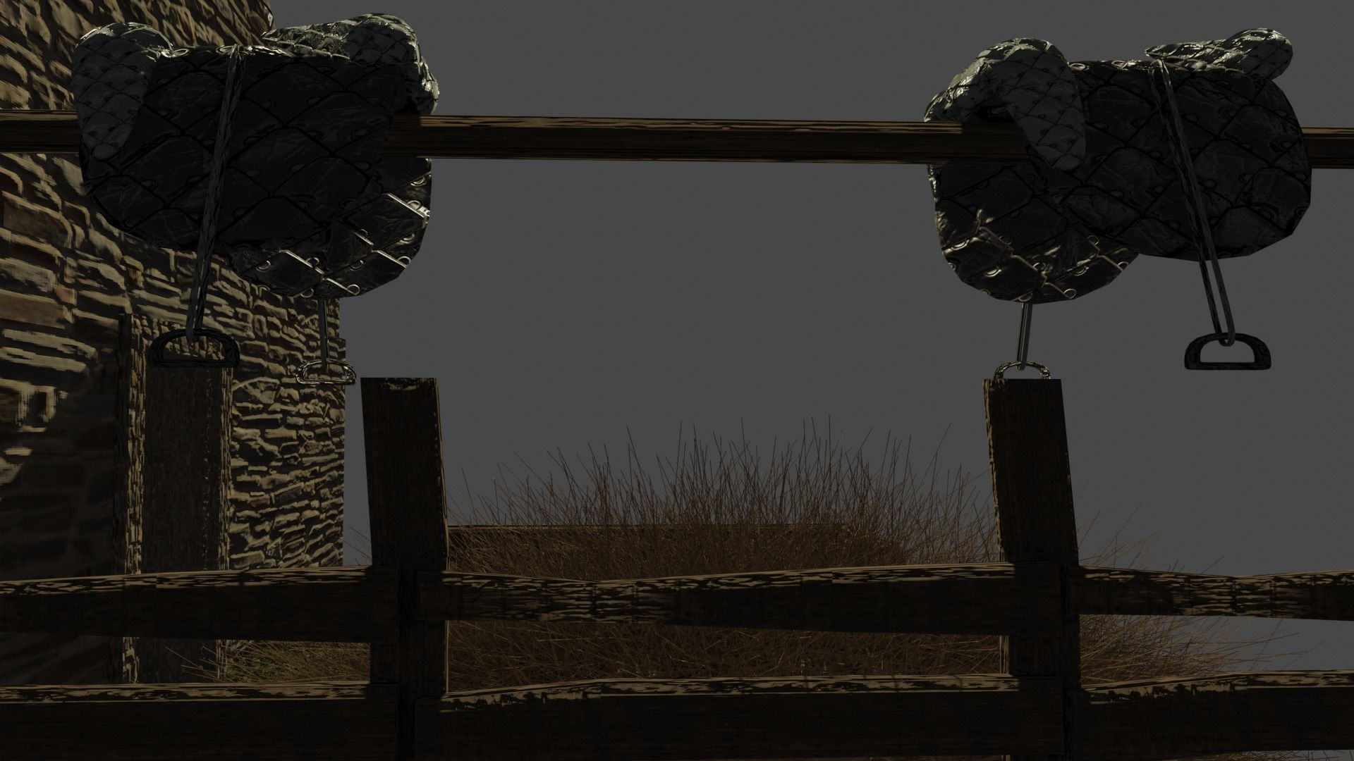 Stable stone house Free 3D model_12