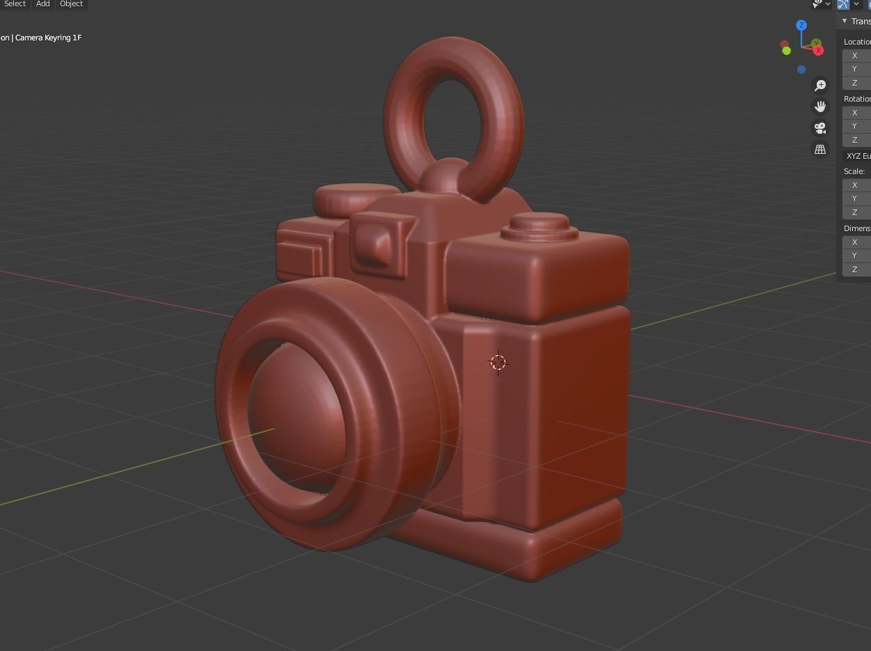 Toon Camera Keychain - Printer Ready 3D print model_9