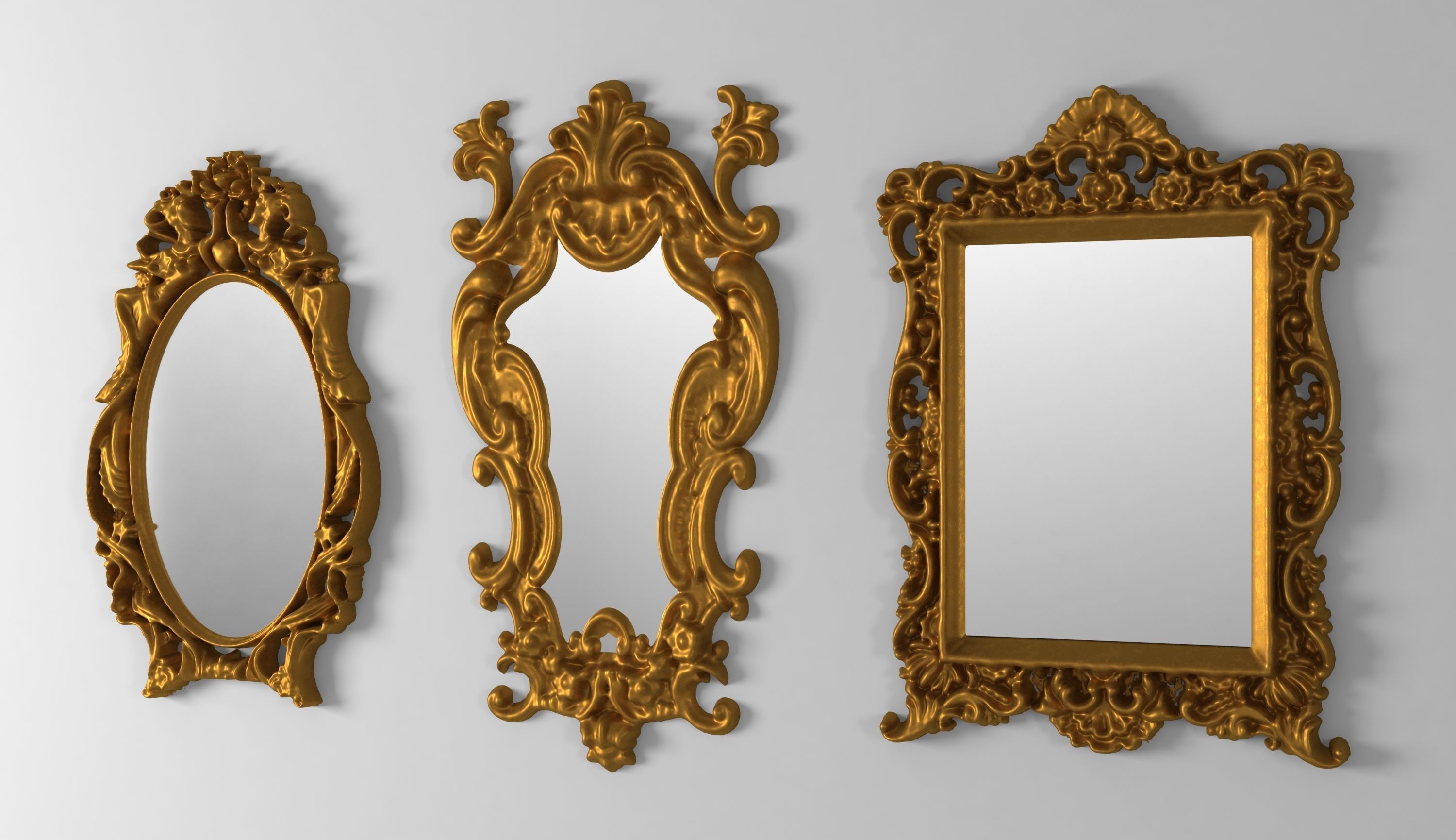 Classic mirror 3D model_2